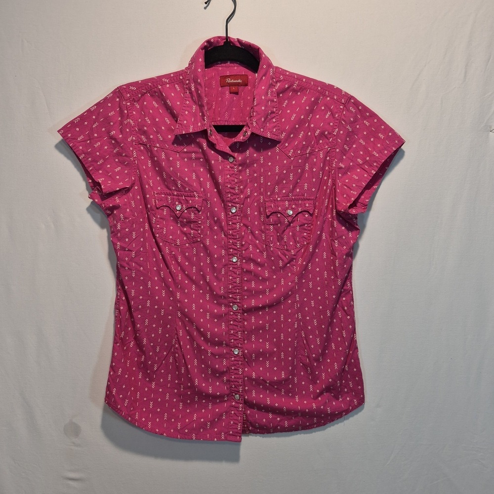 Panhandle Slim Womens Western Shirt Lrg Pearl Snaps Rodeo Cowgirl Barbie